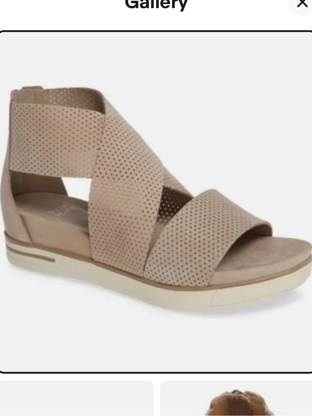 Eileen Fisher Sport Perforated Nubuck Leather Sandal / size 7.5